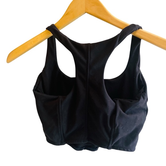 Buff Bunny Racerback Corset Crop Top Black Womens Size Small Scoop Neck Gym Yoga - Picture 3 of 6